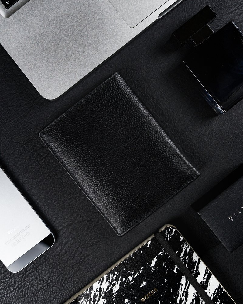 Duży skórzany czarny portfel męski — Ronaldo - obrazek 4
