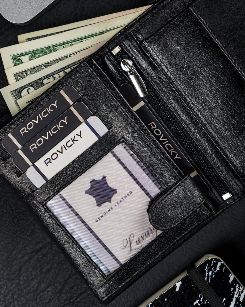 Męski duży portfel skórzany, pionowy bez zapięcia - Ronaldo - obrazek 8