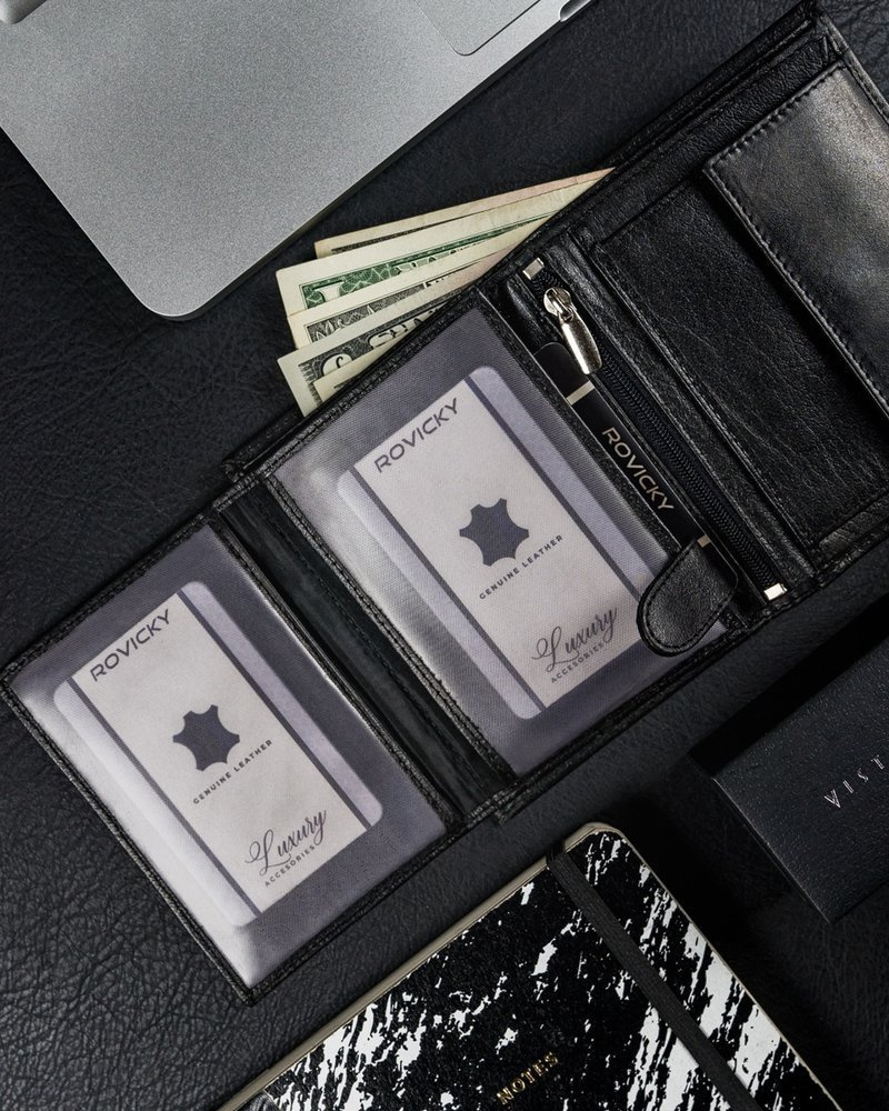 Męski duży portfel skórzany, pionowy bez zapięcia - Ronaldo - obrazek 12