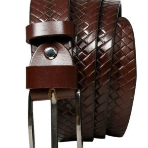 Stylowy, uniwersalny, pleciony pasek męski ze skóry naturalnej -Rovicky