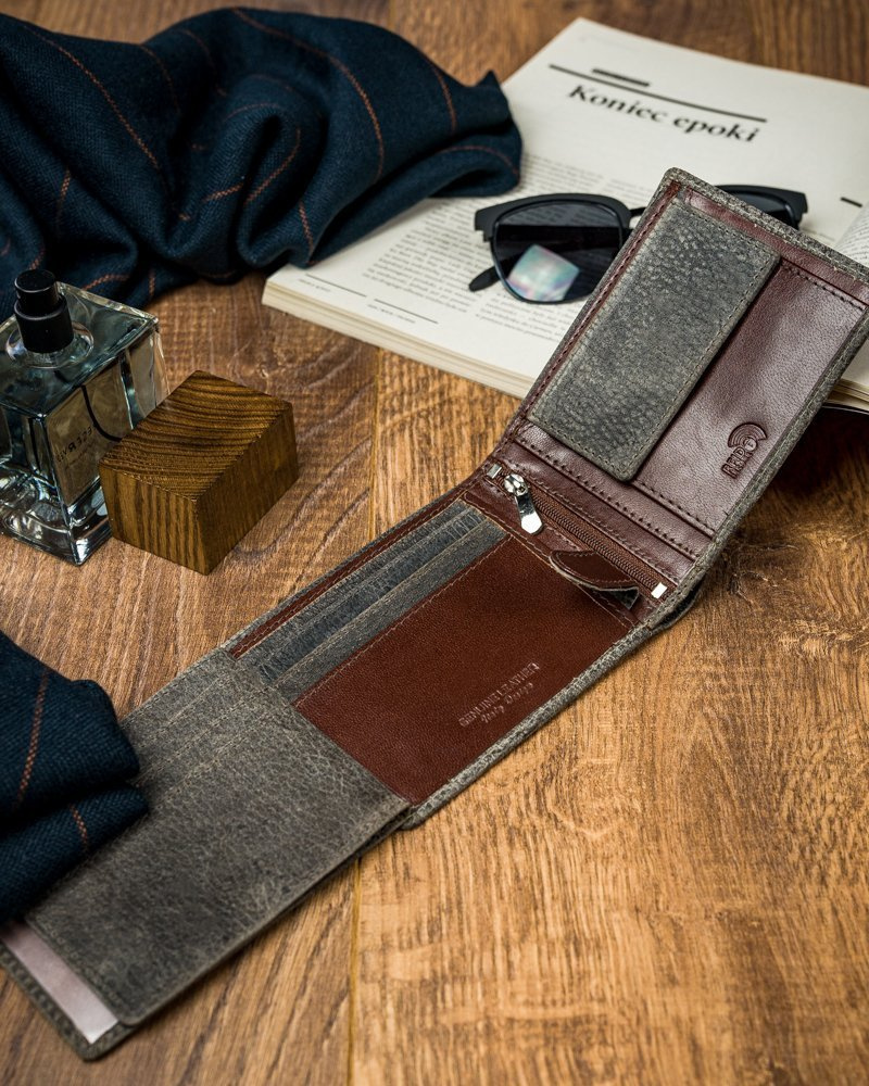 Piękny kolorowy, skórzany portfel męski - Forever Young® - obrazek 4