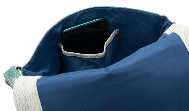 Piękna torebka folk ręcznie malowana skóra handmade - obrazek 5