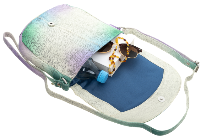 Piękna torebka folk ręcznie malowana skóra handmade - obrazek 6