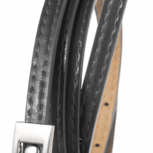 Cienki pasek damski z przeszywanej skóry ekologicznej - Cavaldi