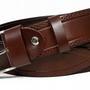 Pasek męski ze skóry naturalnej w stylu Oxford - Rovicky