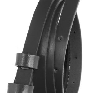 Wąski, skórzany pasek damski ze sprzączką, do sukienki - Rovicky