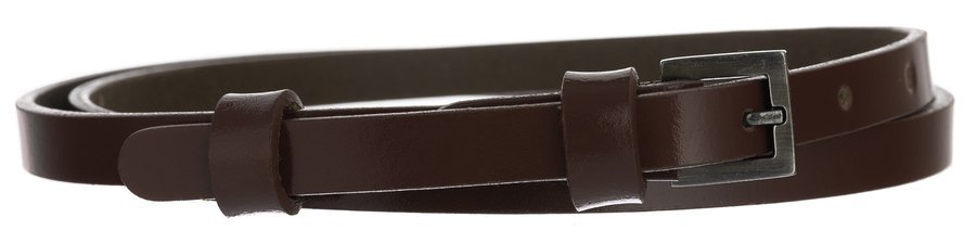 Wąski, skórzany pasek damski ze sprzączką, do sukienki - Rovicky - obrazek 2