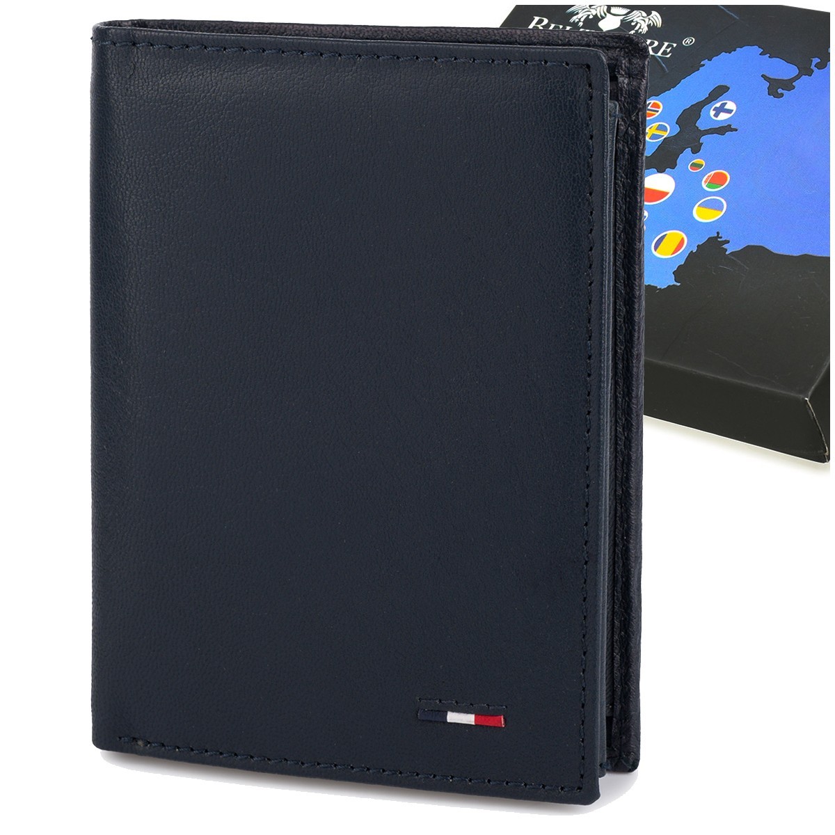 Portfel skórzany granatowy Beltimore D45 dla mężczyzn