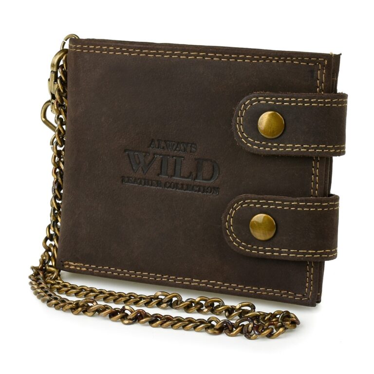 Brązowy portfel męski Z49 z RFID i skóry naturalnej