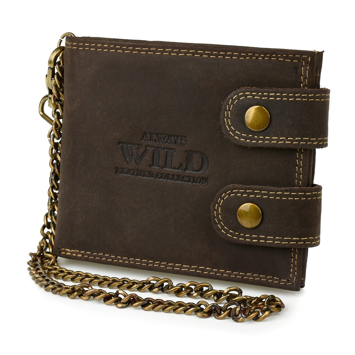 Brązowy portfel męski Z49 z RFID i skóry naturalnej