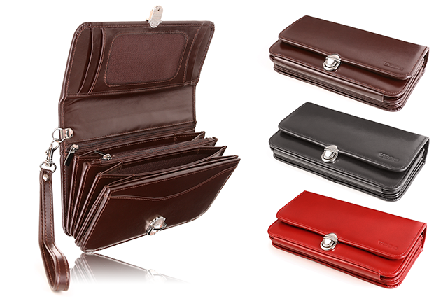 Elegancki portfel skórzany damski z rączką PPD1